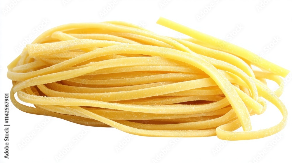 Fresh Long Pasta Strands Isolated on White Background Fresh Long Pasta Strands Isolated on White Background
