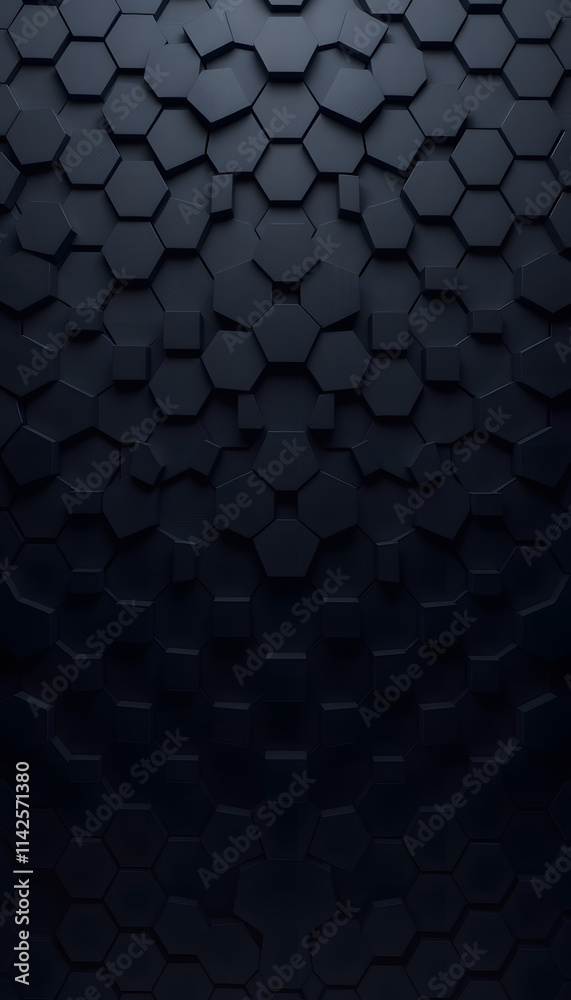 Dark hexagon wallpaper or background - 3d render, minimalism. isolated with white highlights Dark hexagon wallpaper or background - 3d render, minimalism. isolated with white highlights