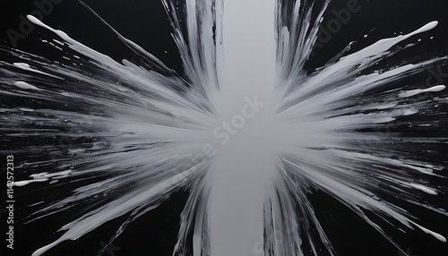 A white wave with a black background.