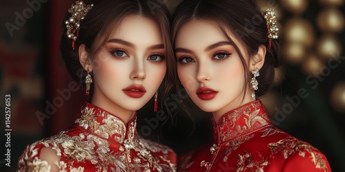 Twin Beauties in Traditiona...