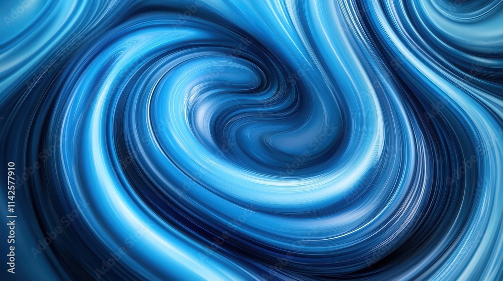 Abstract Blue Swirling Fluid Dynamic Art Design Abstract Blue Swirling Fluid Dynamic Art Design
