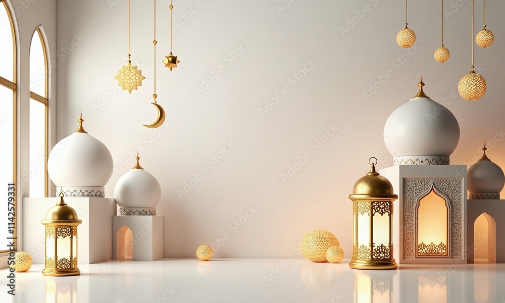 Islamic architecture golden lanterns ornate mosques white Islamic architecture golden lanterns ornate mosques white