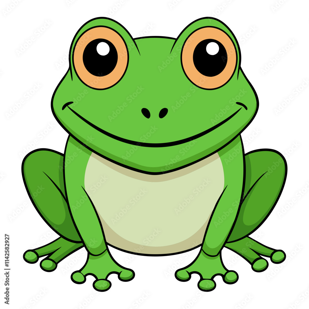 green frog isolated on white