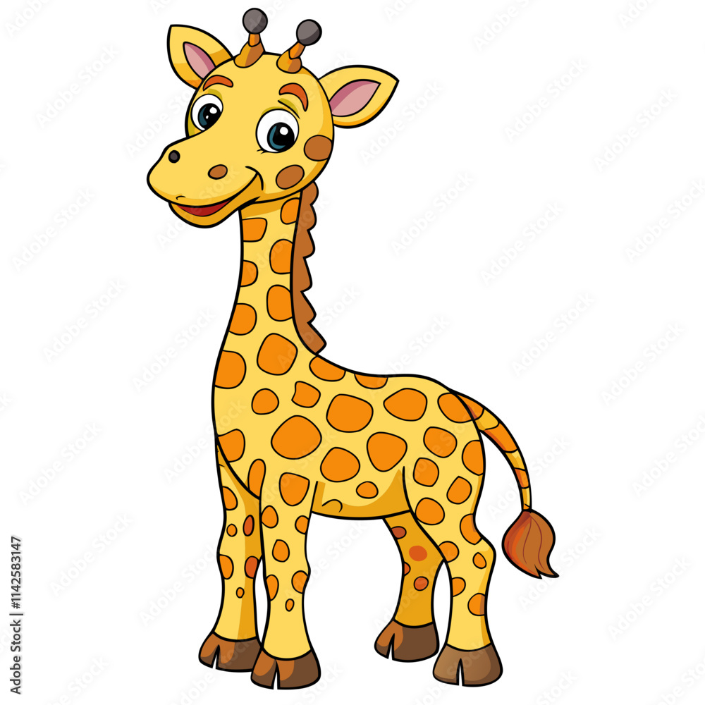 Obraz premium giraffe cartoon isolated on white