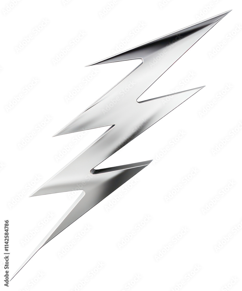 PNG Y2k chrome lightning metallic symbol art. PNG Y2k chrome lightning metallic symbol art.
