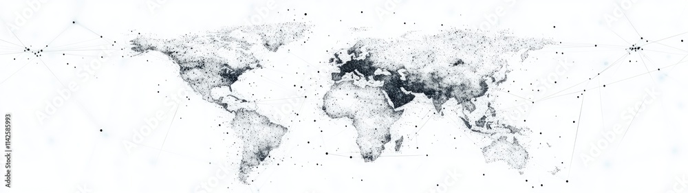 Obraz premium Abstract world map with connecting lines.
