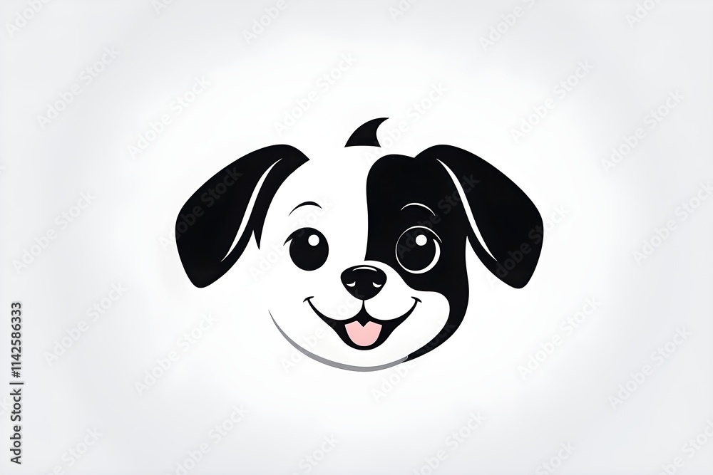 abstract black icon of a charming dog abstract black icon of a charming dog