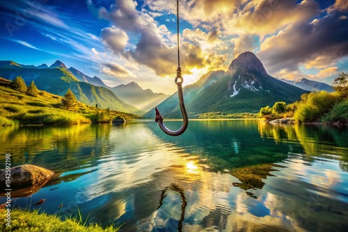 Fishing Hook Logo Landscape Photography: Stunning Nature Backdrops for Brand Identity photo