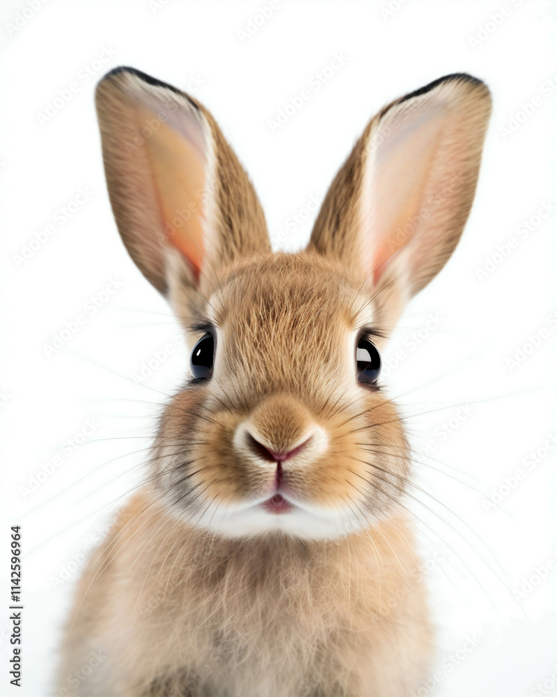 Obraz premium Portrait d'un bébé lapin - lapineau sur fond blanc