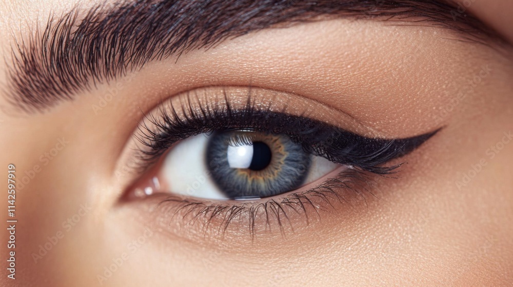 Close-Up of Beautiful Eye with Stunning Makeup and Perfect Eyeliner Close-Up of Beautiful Eye with Stunning Makeup and Perfect Eyeliner