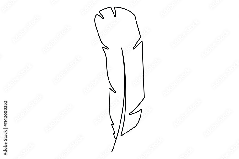 Bird feather continuous one line drawing of bird feather icon Isolated on white background vector illustration
Bird feather continuous one line drawing of bird feather icon Isolated on white background vector illustration
