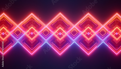 Radiant Retro Zigzag Patterns in Bold Electric Colors