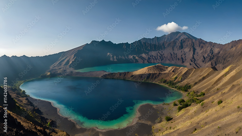 Fototapeta premium Mount Rinjani, Indonesia. Located on the island of Lombok