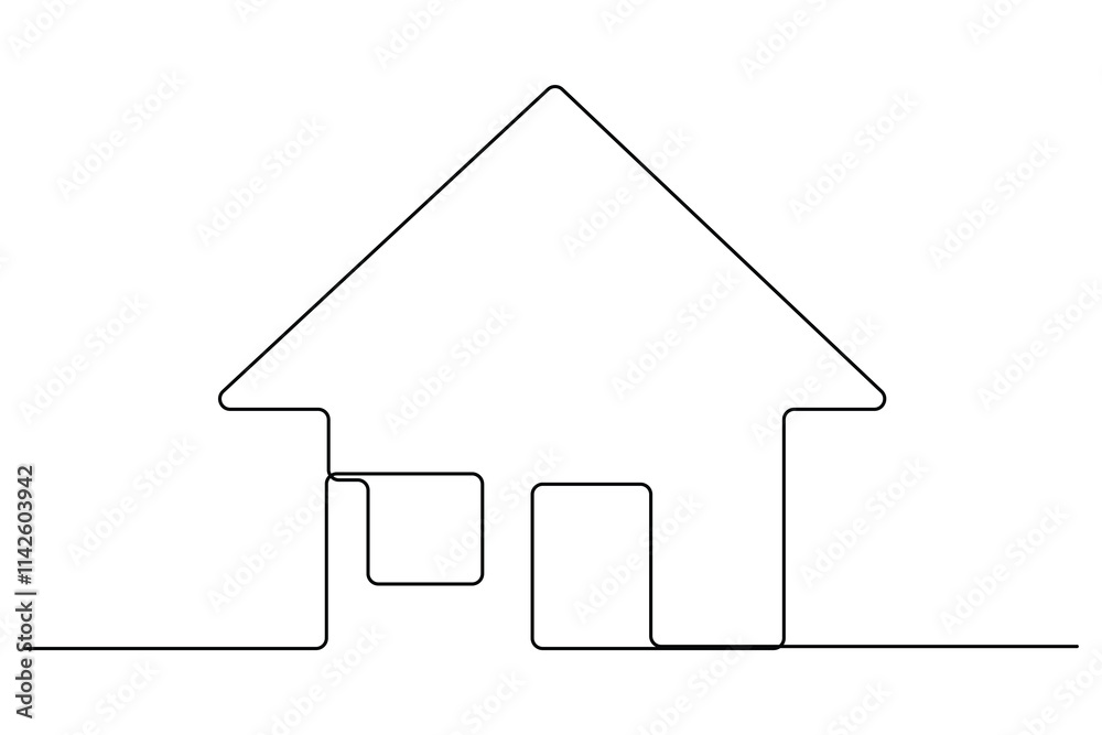 House continuous one line drawing of house icon Isolated on white background vector illustration
House continuous one line drawing of house icon Isolated on white background vector illustration