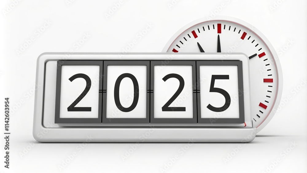 New Year 2025 Countdown - Future, time, anticipation, progress, new beginnings.  Symbolic of a fresh start and the passage of time.