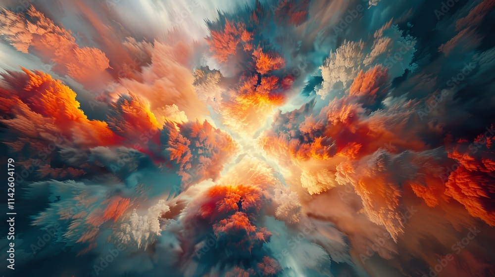 Vibrant and dynamic brush strokes created by generative ai in a colorful abstract composition Vibrant and dynamic brush strokes created by generative ai in a colorful abstract composition