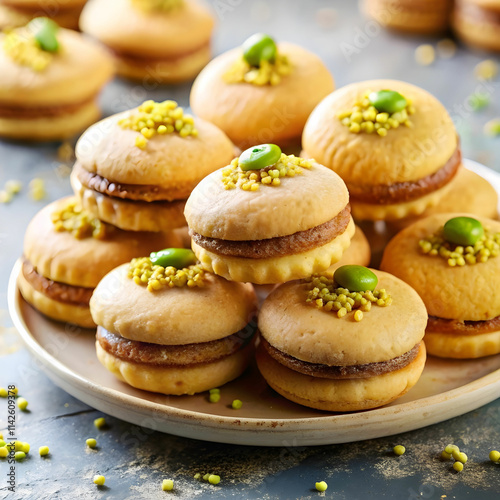 eid alfitr eid cookies arabic filled pistachio photo