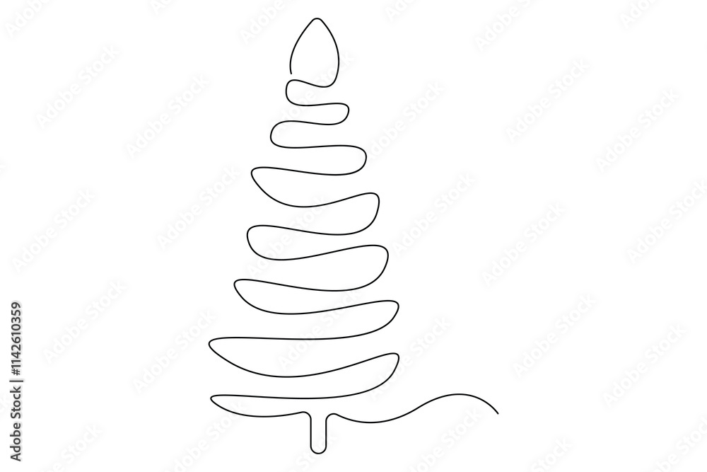 Winter tree Continuous one line drawing on on white background. Vector illustration
Winter tree Continuous one line drawing on on white background. Vector illustration