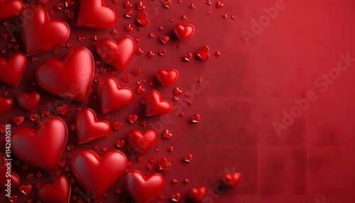 A Romantic Valentine's Day Background with 3D Hearts photo