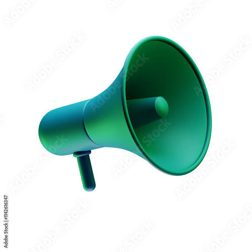 3D announcement speaker megaphone Icon isolated on Transparent Background minimalist design