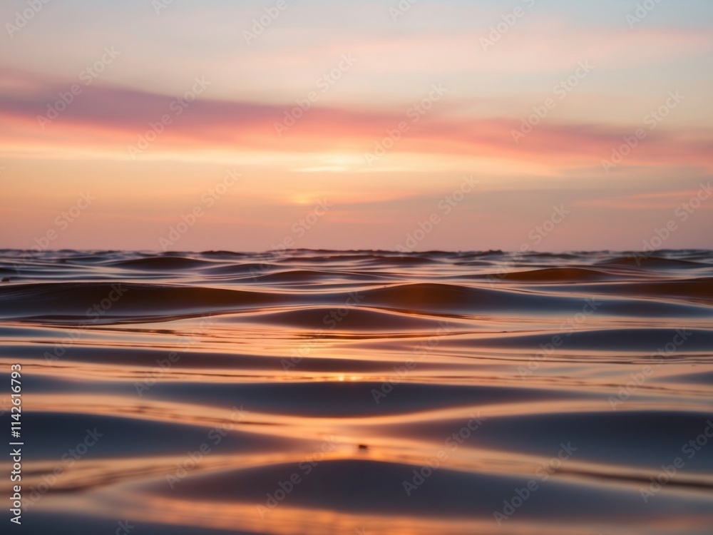 Obraz premium Serene Water Ripples Reflecting Sunset Hues