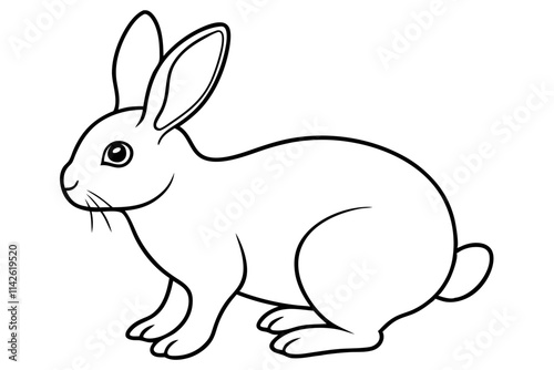 a rabbit line art vector illustration