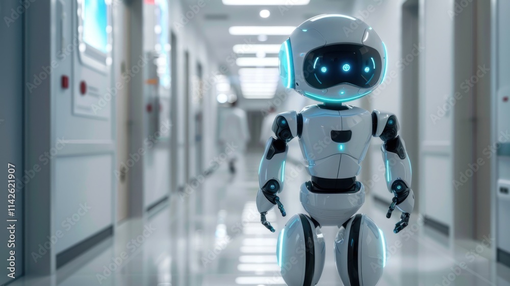 Medical Robot in Hospital Corridor: A Glimpse into the Future of Healthcare with Advanced Robotics