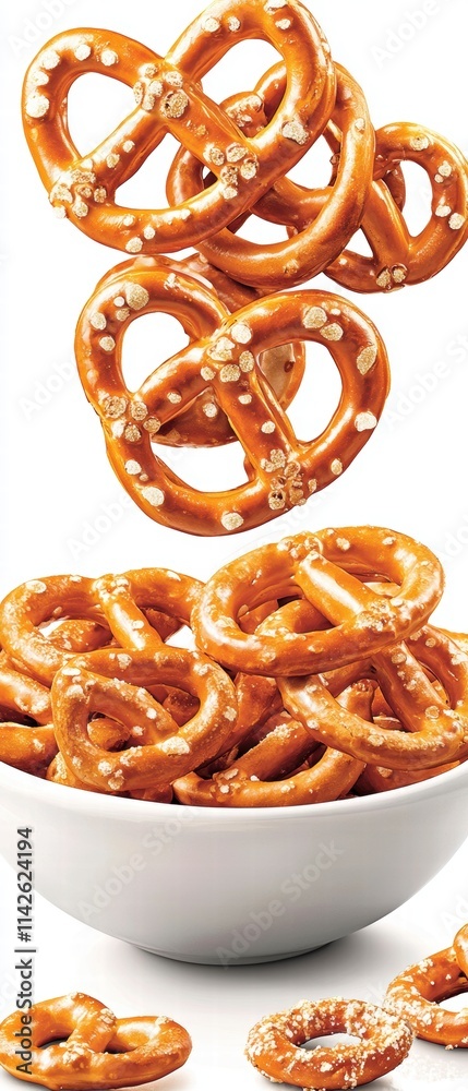 Salted Pretzels in a Bowl. Salted Pretzels in a Bowl.
