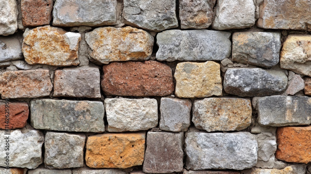 A rustic stone wall texture with varied colors and shapes A rustic stone wall texture with varied colors and shapes