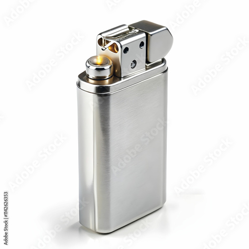 metal lighter on white background