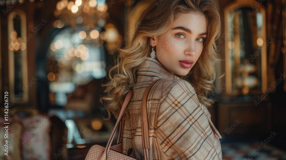 Portrait of a Fashionable Woman in a Luxurious Interior Portrait of a Fashionable Woman in a Luxurious Interior