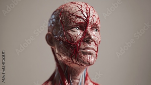 Detailed Anatomy Model Featuring Human Vascular System Structure