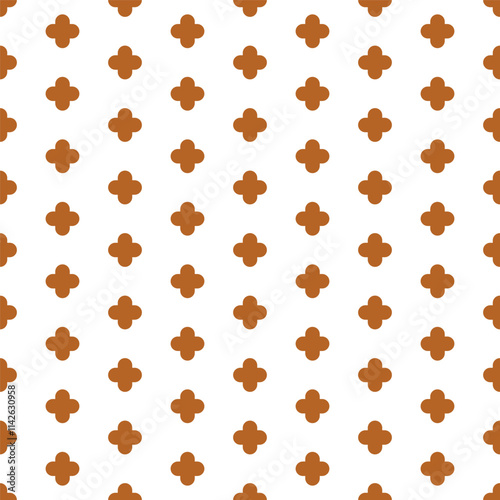 Seamless pattern with brown cross symbols