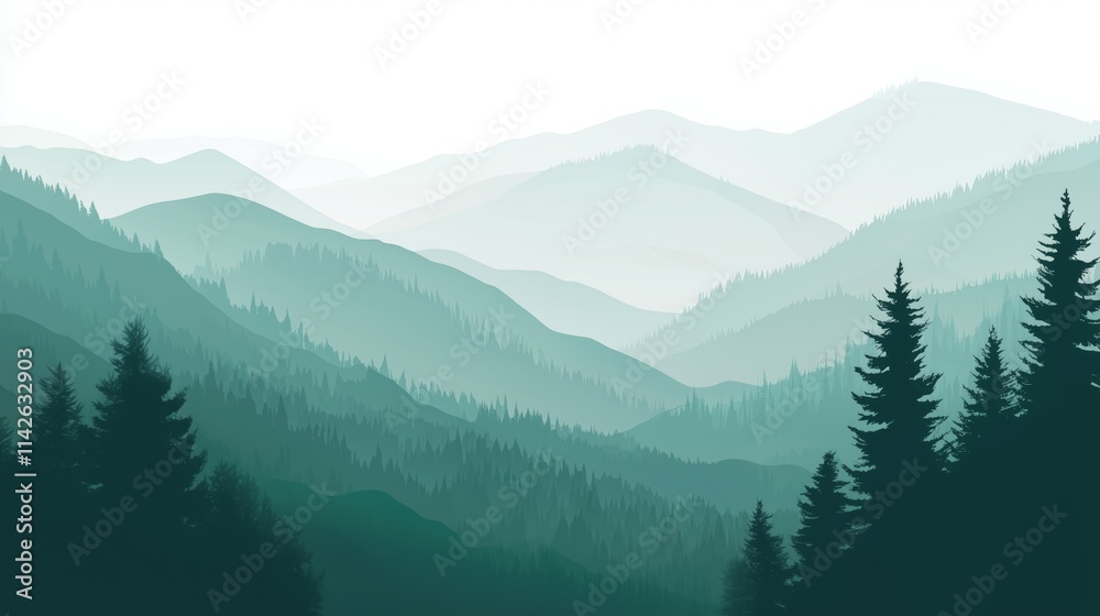 Fototapeta premium Serene Abstract Wallpaper with Gradient Transitioning Green Tones in Nature