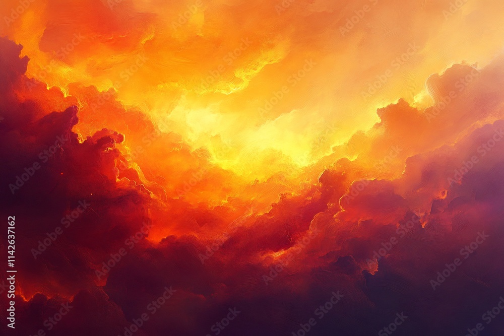 Naklejka premium Vibrant Warm Colors Create Stunning Abstract Wallpaper Design