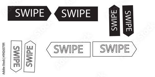 Swipe up icons vector