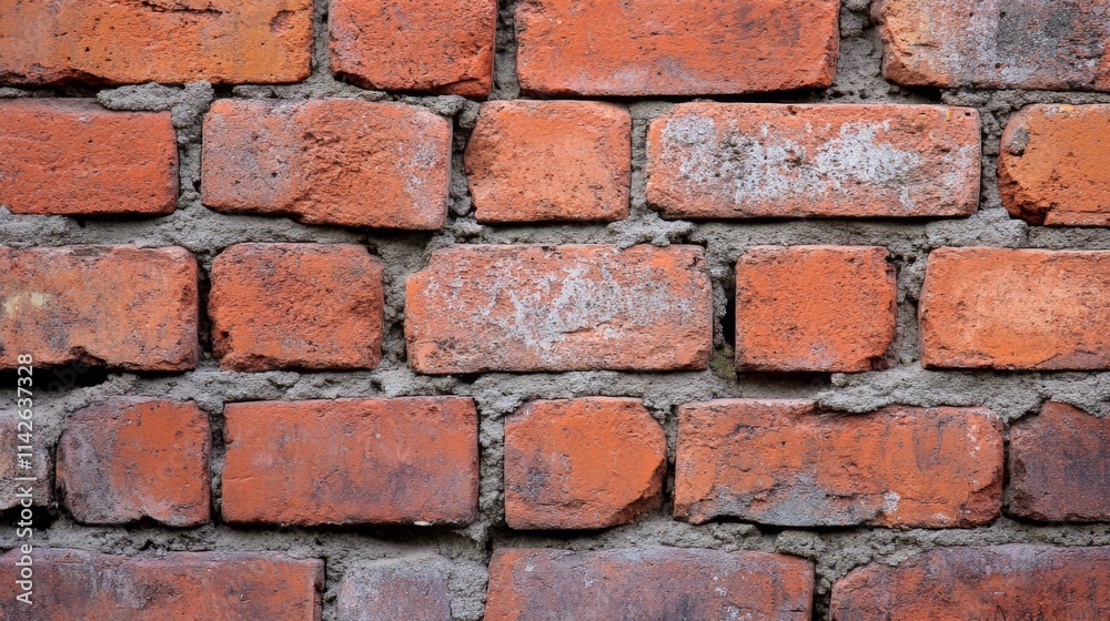 Fototapeta premium Weathered Red Brick Wall Texture Background