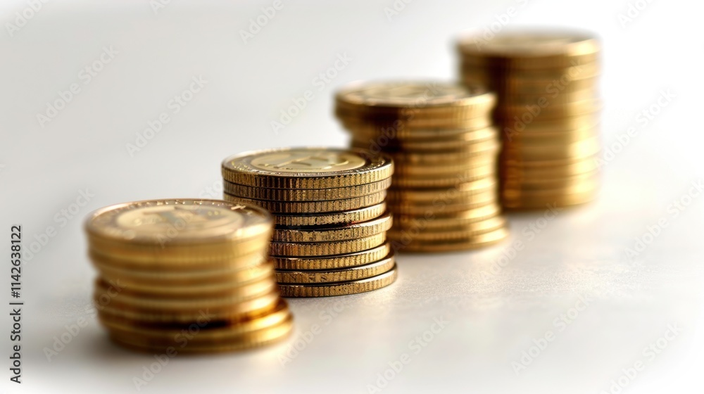 Stacks of Gold Coins: A Visual Representation of Savings and Investment Growth