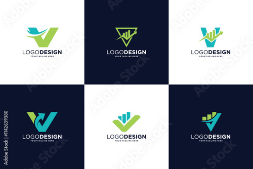Collection of letter V business logo design