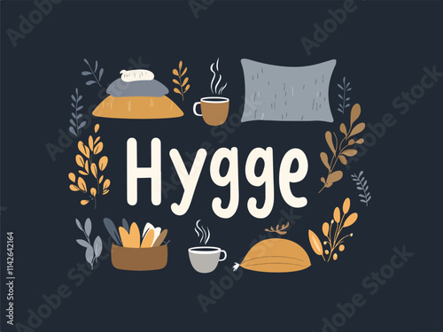  Cozy Hygge Concept Illustration