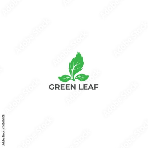 Art & Illustration Green leaf organic nature logo design