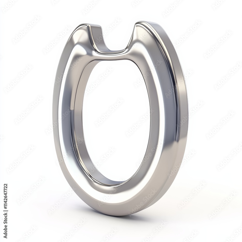 3D icon of a horseshoe turned upside down, sleek and modern, with soft shadows, isolated on a white background 3D icon of a horseshoe turned upside down, sleek and modern, with soft shadows, isolated on a white background