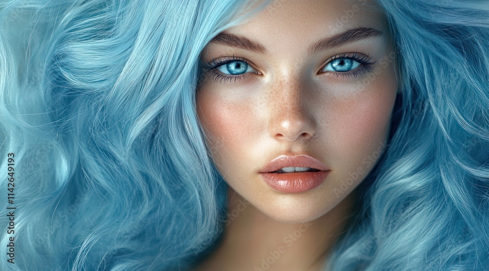 A close-up portrait of a beautiful european woman with long hair and make-up . Haircare, beauty and cosmetics concept. A close-up portrait of a beautiful european woman with long hair and make-up . Haircare, beauty and cosmetics concept.