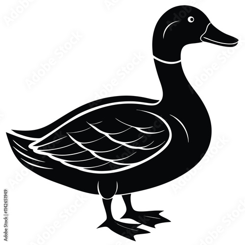 Duck silhouette vector illustration, Duck silhouette vector, Duck silhouette, EPS File