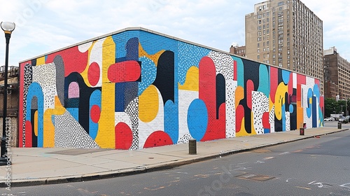 A vibrant street art mural on a brick wall