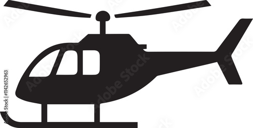 helicopter silhouette vector graphic, copter icon vector illustration 