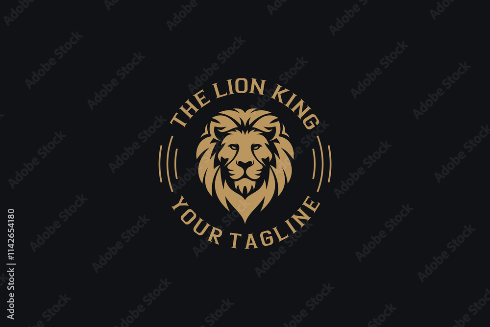 Golden Royal Lion King Logo Design. Lion Emblem Logo Design Golden Royal Lion King Logo Design. Lion Emblem Logo Design