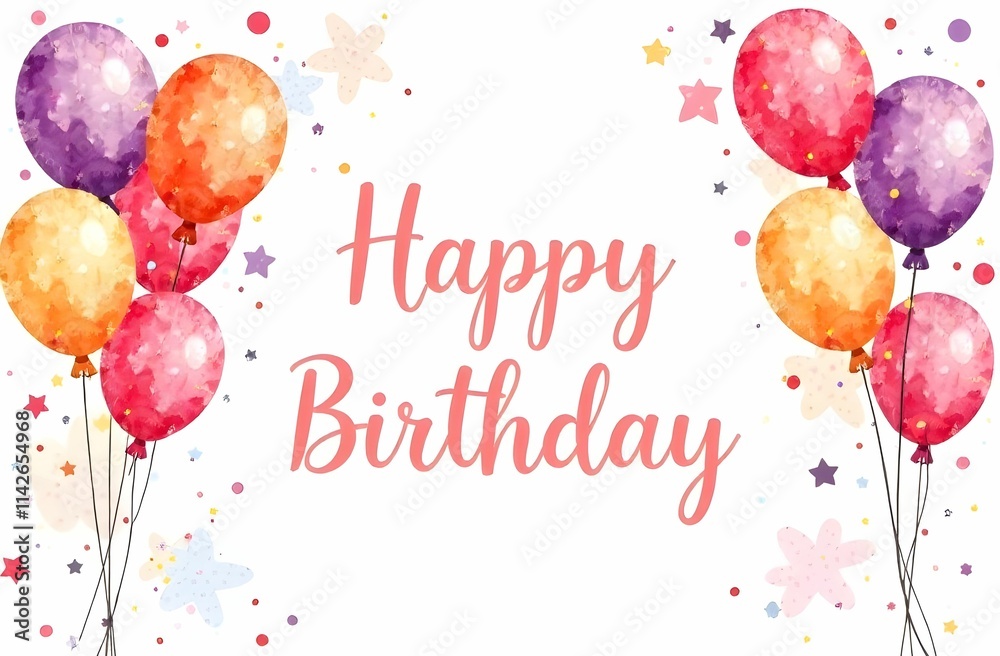 This is a joyful birthday card featuring a delightful balloons