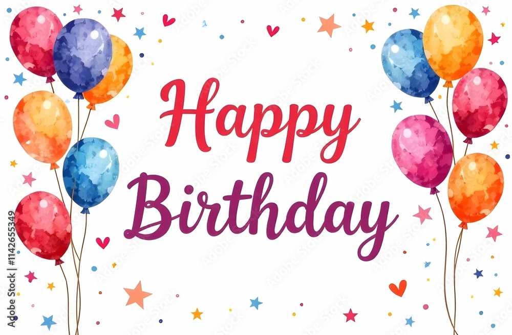 This is a joyful birthday card featuring a delightful balloons