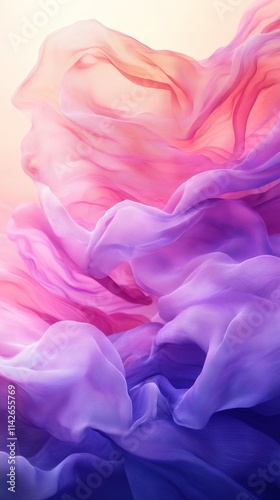 Gradient Fabric Flowing in Abstract Form - Made with Generative AI photo